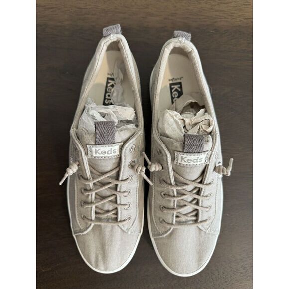 Keds Women's Kickback 8 Canvas Slip on Sneakers Gray Shoes New Fall Comfort - Picture 3 of 7
